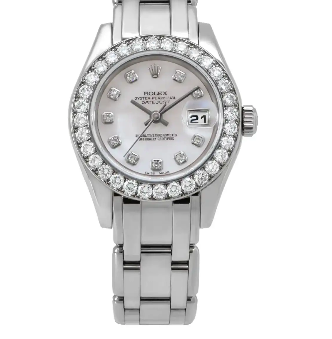 Prestigious Jewelrys 80299 Datejust Rolex White Gold 0604